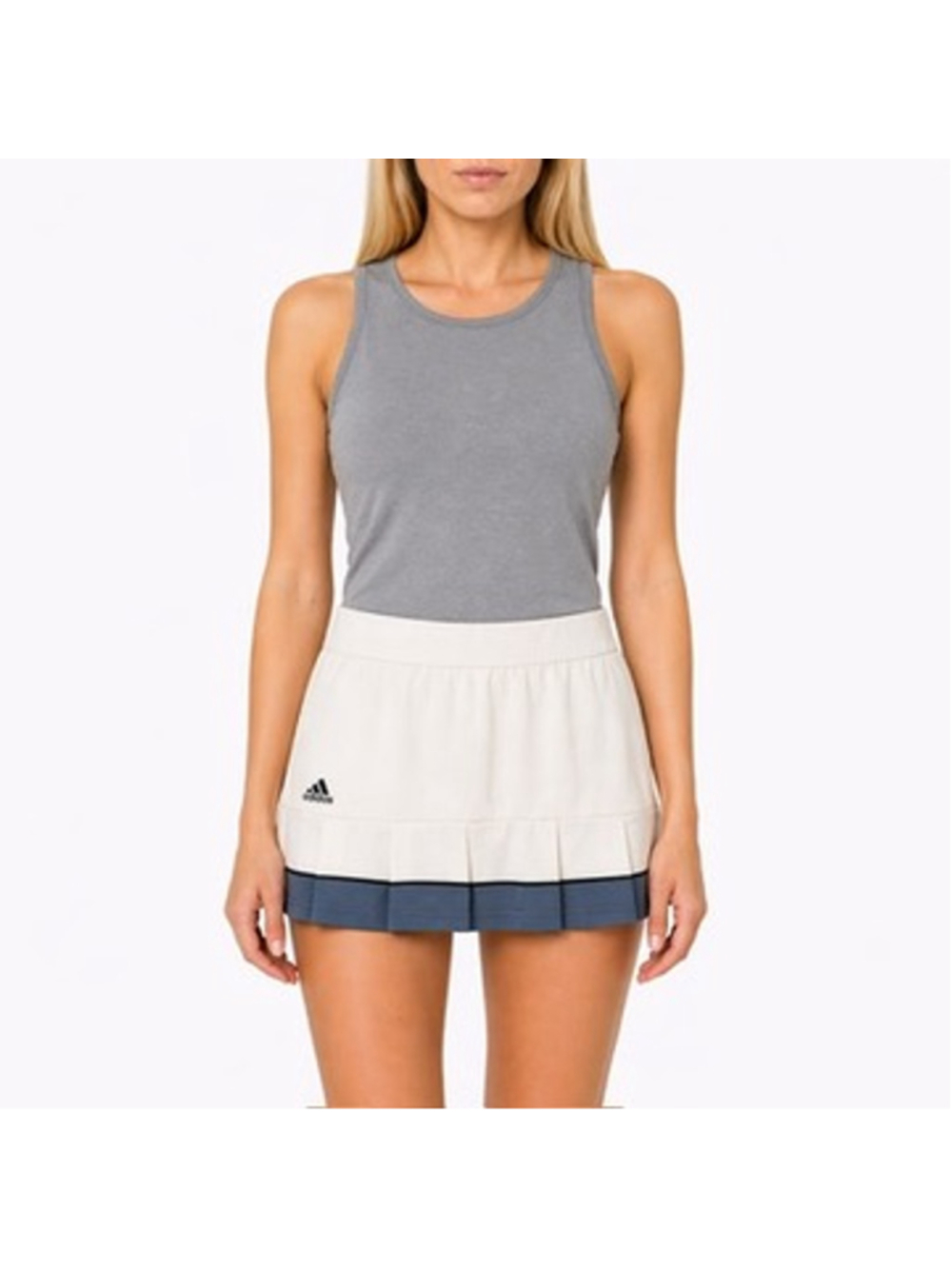 adidas Tennis Skirt White Blue Pleat Climacool Athletic Golf Pickleball Skort L